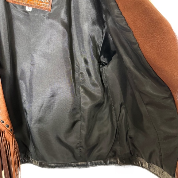 Vintage Arturo Handmade Cropped Fringed Leather Jacket Sz 10 Buttery Soft Black - Picture 3 of 10